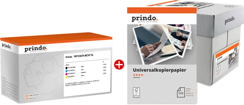 Prindo Classic XL Value Pack kompatibel mit Canon 067H Schwarz/Cyan/Magenta/Gelb